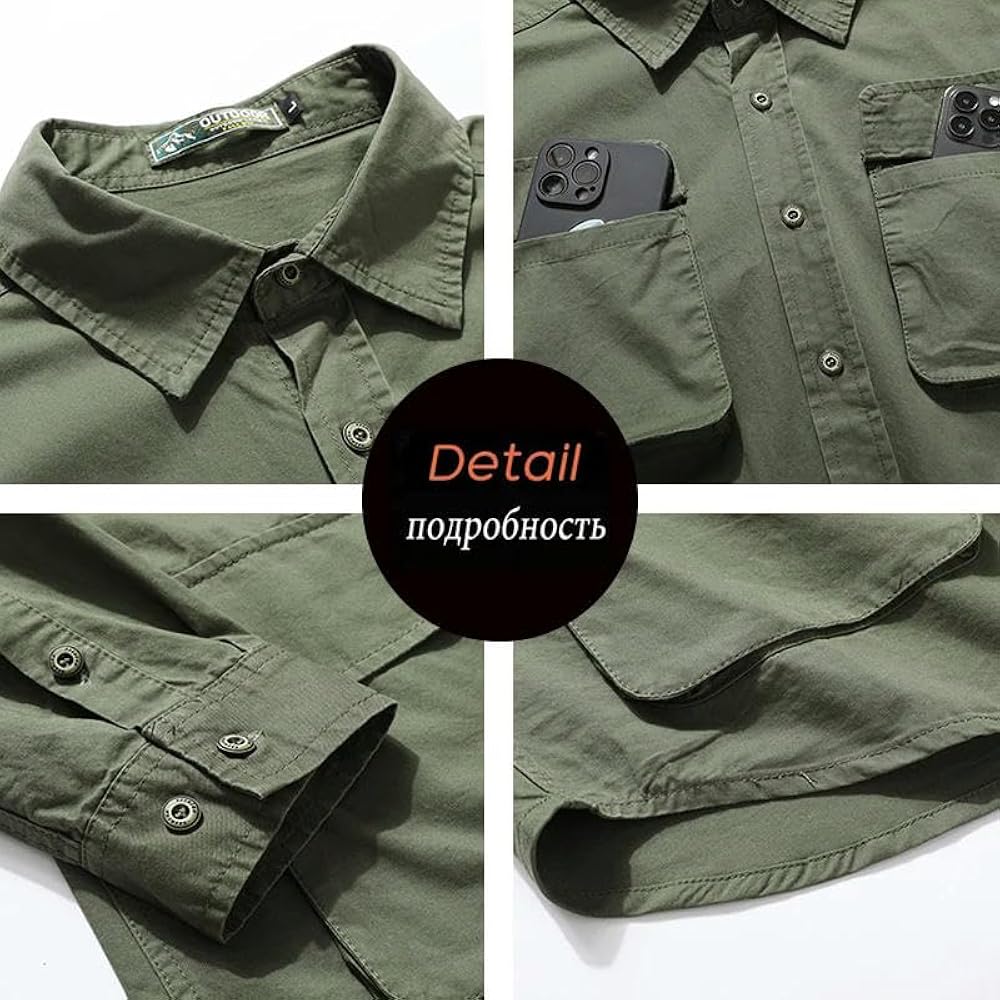 Amazon.com: Spring Autumn Men Cargo Cotton Long Sleeve